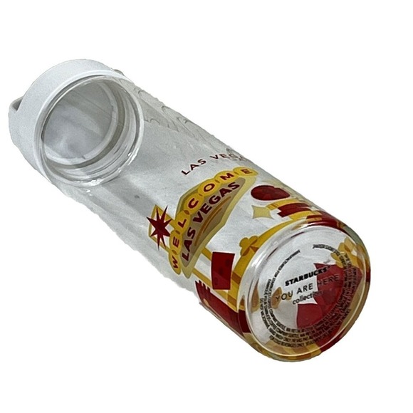 STARBUCKS You Are Here Collection LAS VEGAS Glass Water Bottle 18.5 oz Screw Top - Picture 5 of 7